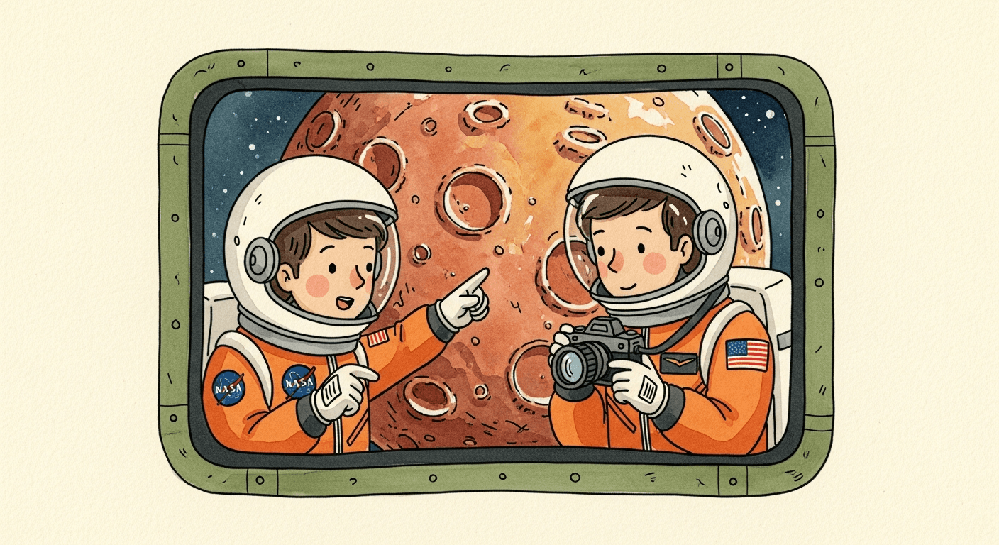 מָה הַצֶּוֶת רָאָה כְּשֶׁהִגִּיעוּ לַיָּרֵחַ?